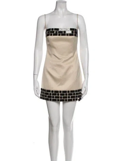 Pre-owned Ila Colorblock Pattern Mini Dress In Neutral