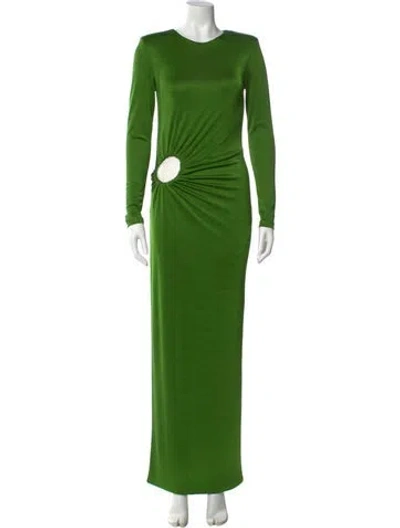 Pre-owned Ila Crew Neck Long Dress In Green