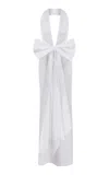 Ila Danielle Bow-detailed Satin Maxi Dress In White