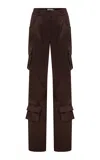 Ila Darmy Satin Cotton Cargo Pants In Brown