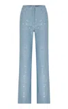 Ila Dems Sequined Denim Straight-leg Pants In Light Wash