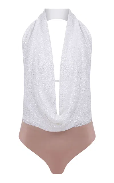 Ila Dolly Sequined Bodysuit In White