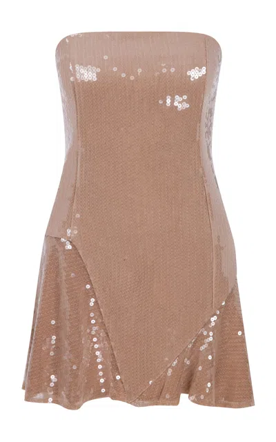 Ila Elisa Sequined Mini Dress In Tan