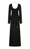Ila Elizabeth Embellished Chiffon Maxi Dress In Black