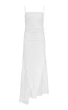 Ila Elle Sequin-paneled Jersey Midi Dress In White