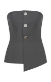 Ila Eve Wool Blend Top In Grey