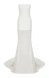 Ila Isabel Sheer-paneled Chiffon Maxi Dress In White