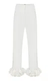 Ila Gemma Ruffled Satin Pants In White