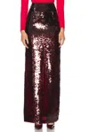 Ila Gigi Long Skirt In Burgundy Sequin