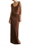 Ila Hilda U-neck Maxi Dress In Brown In Brown