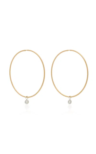 Ila Horizon 14k Gold Diamond Hoop Earrings