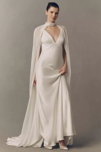 Ila Iva Bridal Cape In White