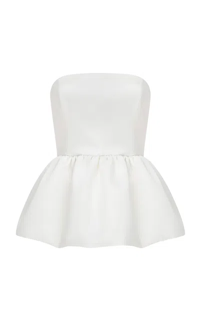 Ila Jackie Crepe Peplum Top In White