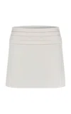 Ila Juin Cumberband-waist Satin Mini Skirt In White