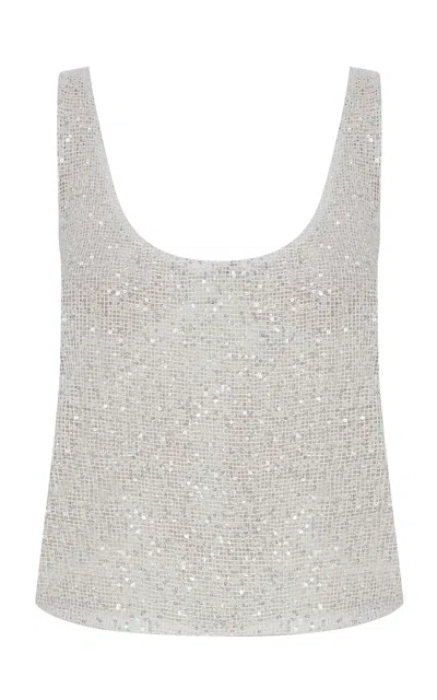 Ila Lend Sequined Tank Top In White
