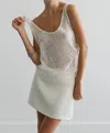 Ila Lend U Neck Sequin Tank Top In White In White