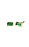 Ila Leone 14k Yellow Gold Emerald Earrings In Green