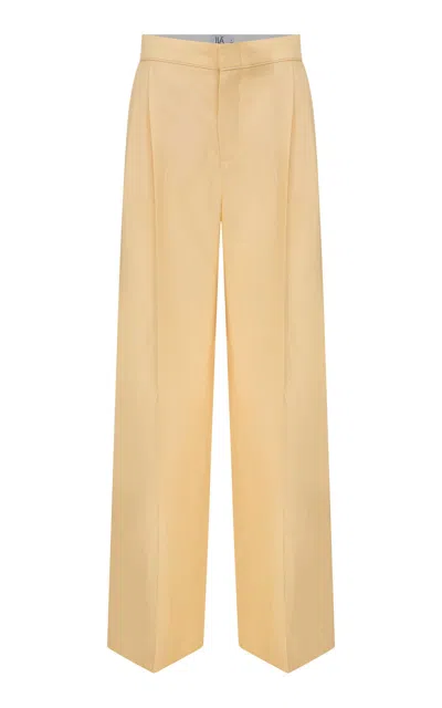 Ila Lucia High-rise Cotton Straight-leg Pants In Yellow