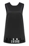 Ila Marin Embellished Crepe Mini Dress In Black