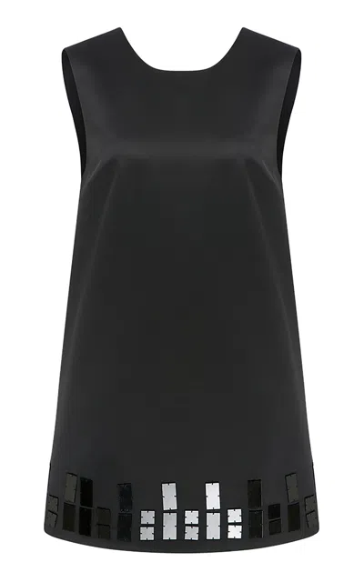 Ila Marin Embellished Crepe Mini Dress In Black