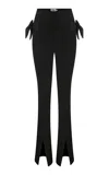 Ila Marissa Bow-detailed Slim Stretch-suiting Pants In Black