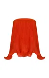 Ila Mathilda Strapless Flounced Chiffon Top In Red