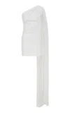 Ila Mery Chiffon-trimmed Satin Mini Dress In White