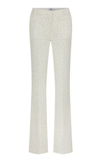 Ila Milen Embellished Low-rise Denim Pants In Off-white