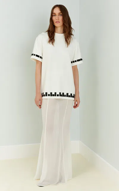 Ila Monica Chiffon Maxi Skirt In White