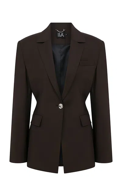 Ila Mono Wool Blend Blazer In Brown