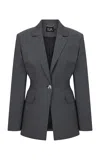 Ila Mono Wool Blend Blazer In Grey