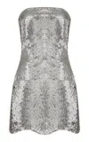 Ila Moss Strapless Sequined Mini Dress In Silver