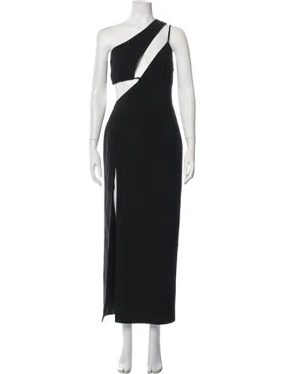 Pre-owned Ila One-shoulder Long Dress In Black