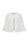Ila Peony Rosette-detailed Crepe Cape In White
