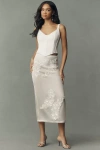 Ila Pixie Silk Midi Skirt In White