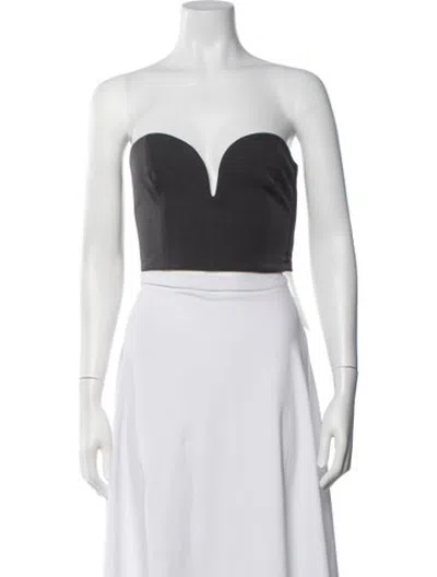 Pre-owned Ila Plunge Neckline Sleeveless Crop Top In White
