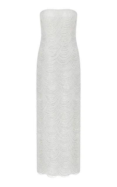 Ila Roan Embellished Midi Dress In White