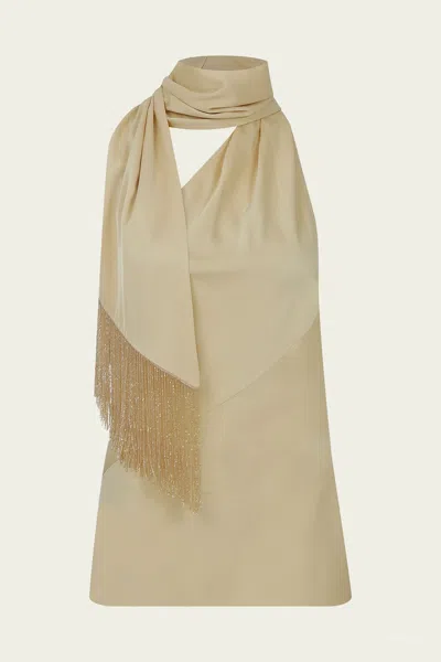 Ila Ross One-shoulder Satin Top In Yellow In Neutral