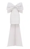 Ila Saint Bow-detailed Crepe Mini Dress In White