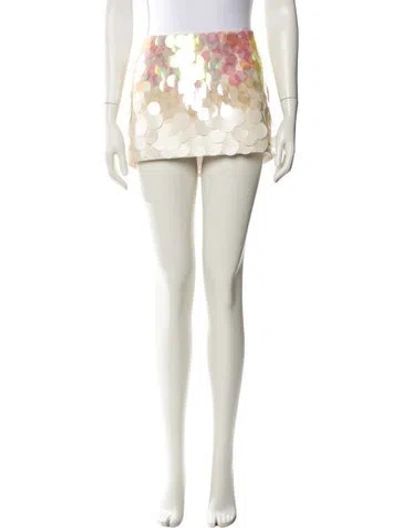Pre-owned Ila Sequin Embellishments Mini Skirt In Neutral