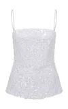 Ila Shannon Embellished Crepe Top In White
