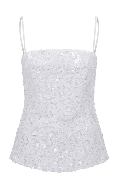 Ila Shannon Embellished Crepe Top In White