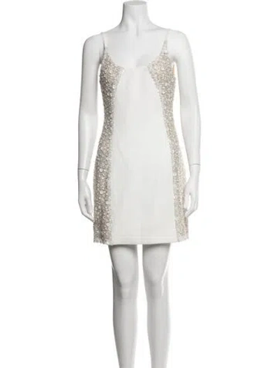 Pre-owned Ila Silk Mini Dress In White