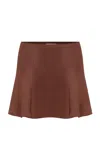 Ila Sina Satin Mini Skirt In Brown