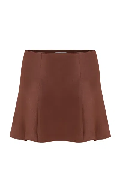 Ila Sina Satin Mini Skirt In Brown