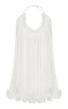 Ila Swan Flounced Chiffon Mini Dress In White