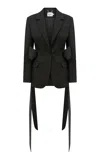 ILA TAMMY TAFFETA-TRIMMED SUTING BLAZER