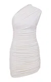 Ila Teresa Draped Jersey Mini Dress In White