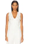 Ila Terry Applique Detailed Vest In White