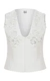 Ila Terry Sequined Crepe Vest In White